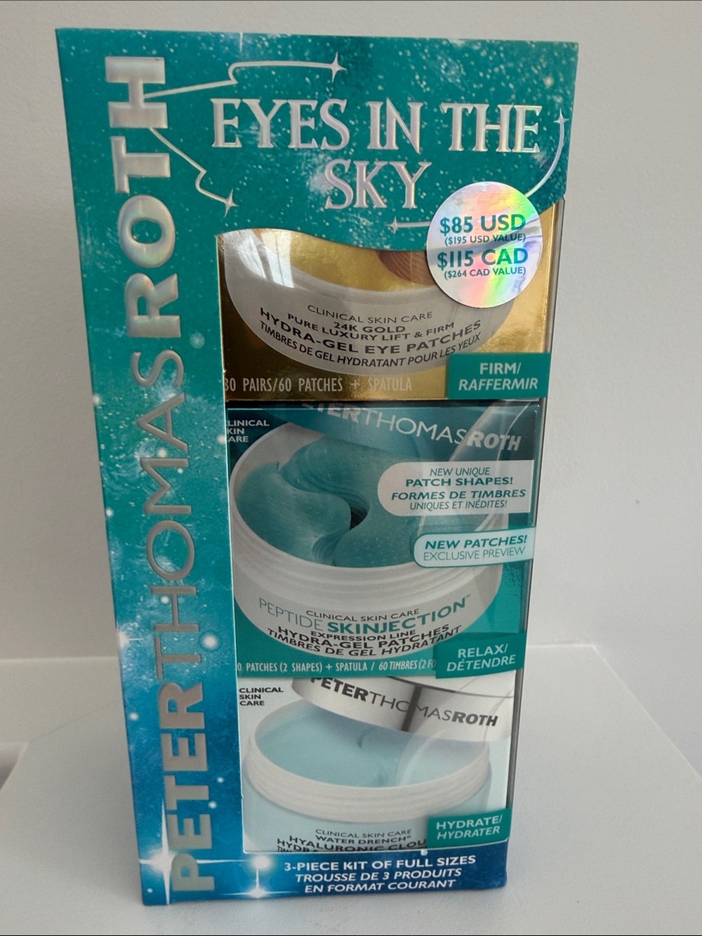Peter Thomas Roth Hydrating Eye Patch Set Gold Peptide Skinjection Water Drench